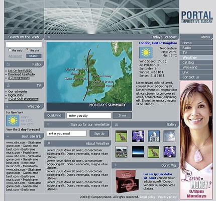 Template #2832, Photoshop Content Page Screenshot