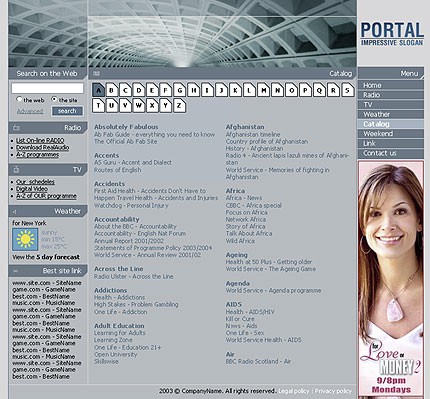 Template #2832, Photoshop Content Page Screenshot