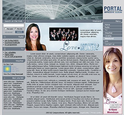 Template #2832, Photoshop Content Page Screenshot