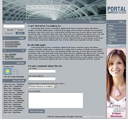 Template #2832, Photoshop Content Page Screenshot