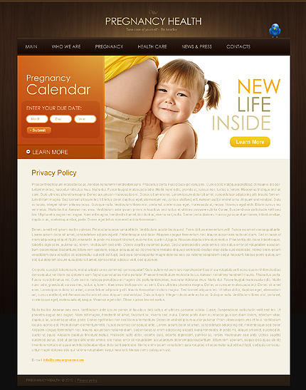 pregnancy&nbsp;site template