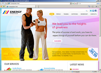fitness&nbsp;website template