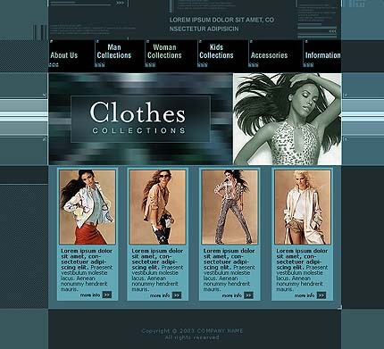Template #3036, Photoshop Content Page Screenshot