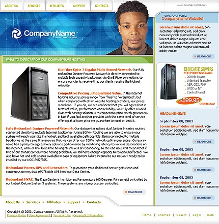 Template #3043, Photoshop Content Page Screenshot