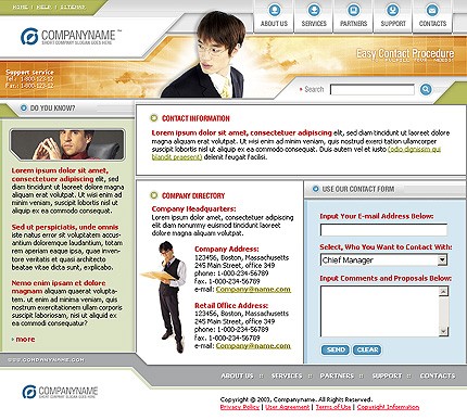 Template #3338, Photoshop Content Page Screenshot