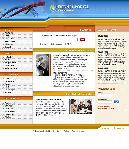internet&nbsp;site template