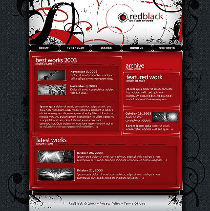 Template #3547, Photoshop Content Page Screenshot