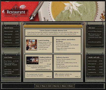 restaurant&nbsp;site template