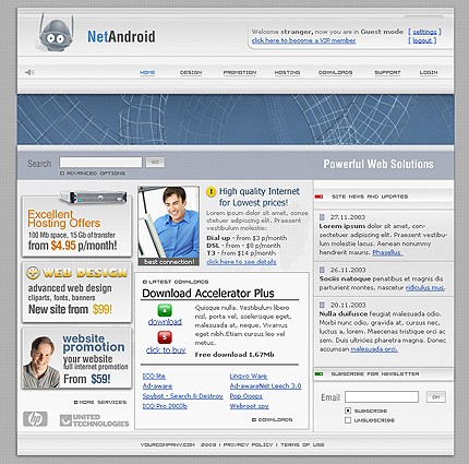 Template #3587, Adobe Photoshop Homepage Screenshot