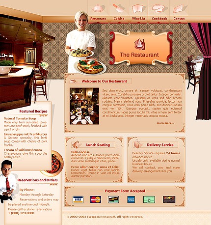 restaurant&nbsp;site template