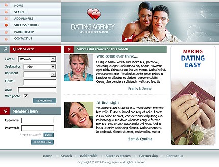 Template #3607, Photoshop Content Page Screenshot