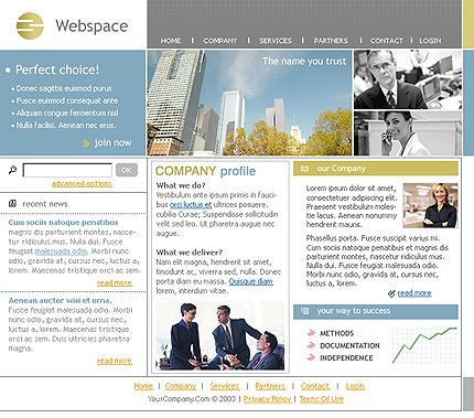 Template #3609, Photoshop Content Page Screenshot