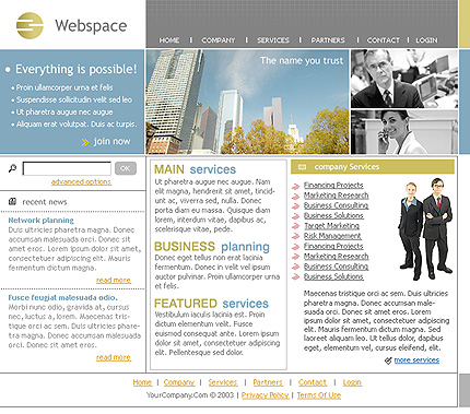 Template #3609, Photoshop Content Page Screenshot