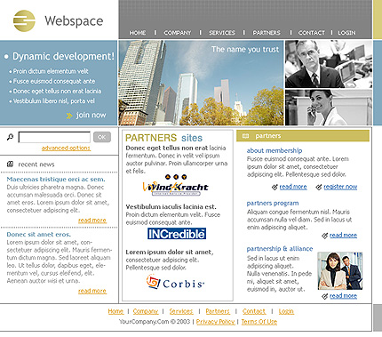 Template #3609, Photoshop Content Page Screenshot