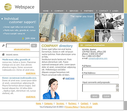 Template #3609, Photoshop Content Page Screenshot