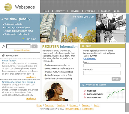 Template #3609, Photoshop Content Page Screenshot