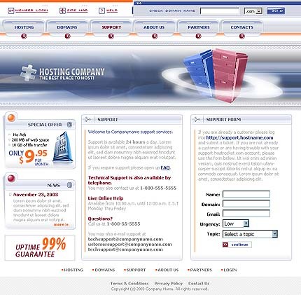 hosting&nbsp;site template