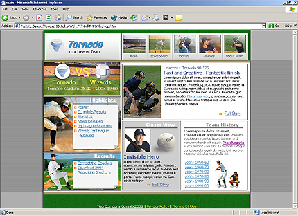 baseball&nbsp;website template