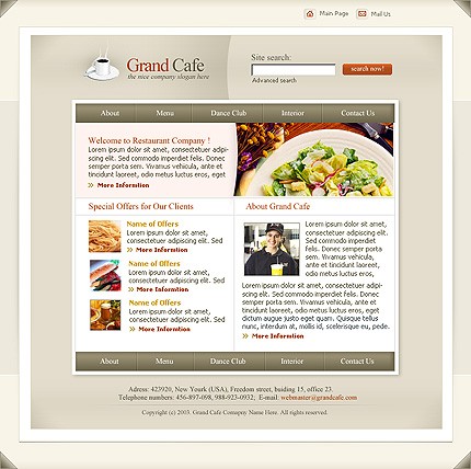 cafe&nbsp;site template