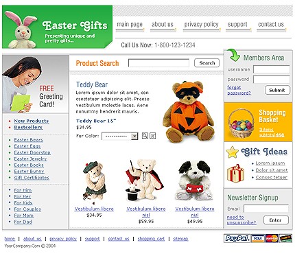 gifts&nbsp;site template