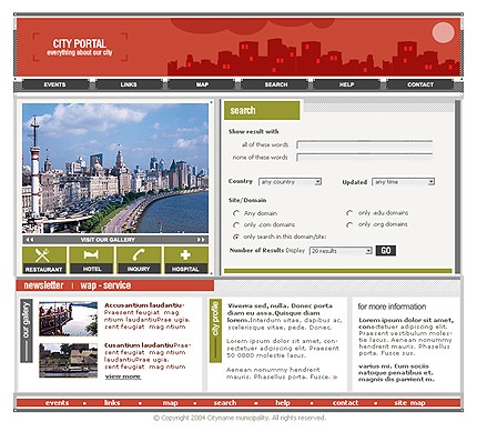 Template #5044, Photoshop Content Page Screenshot