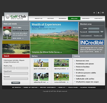 golf&nbsp;site template
