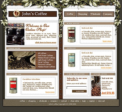 coffee&nbsp;site template