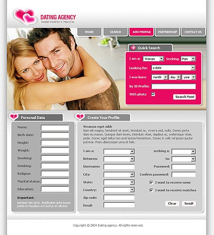 Template #5693, Photoshop Content Page Screenshot