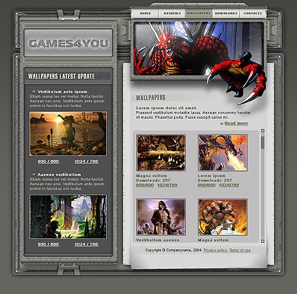 games&nbsp;site template