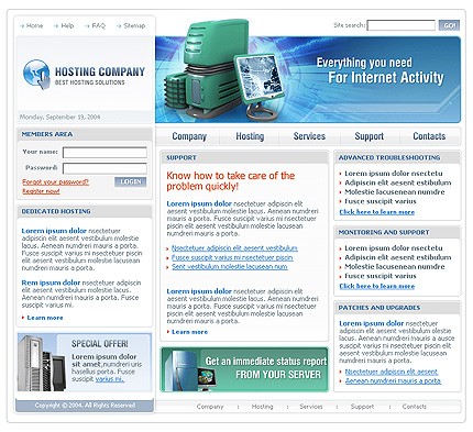 hosting&nbsp;site template