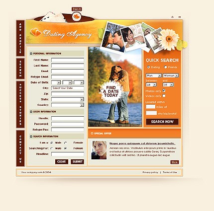 Template #6607, Photoshop Content Page Screenshot