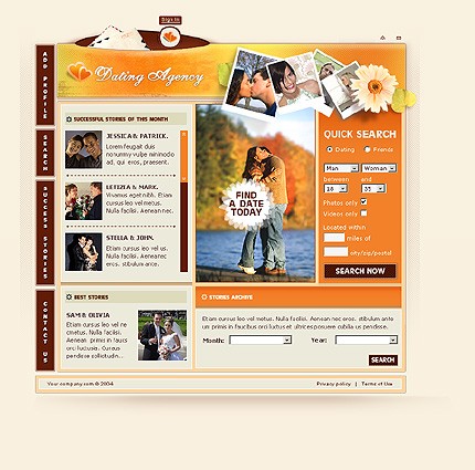 Template #6607, Photoshop Content Page Screenshot