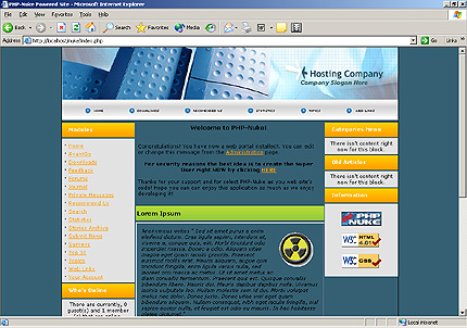 hosting&nbsp;site template