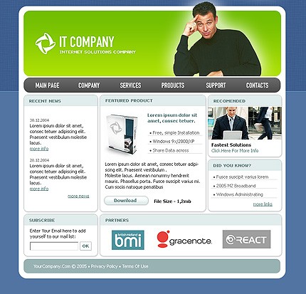 internet&nbsp;site template