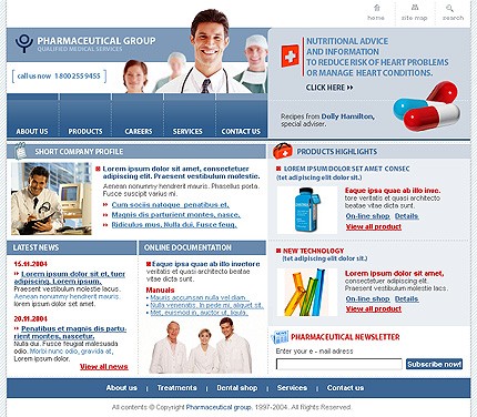 pharmaceutical&nbsp;site template
