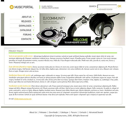 music&nbsp;site template