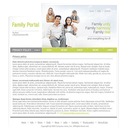 portal&nbsp;site template