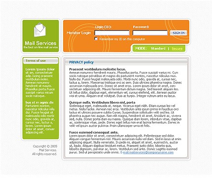 internet&nbsp;site template