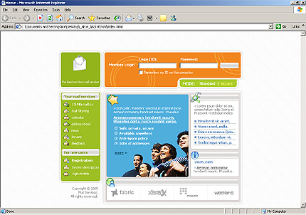 envelope&nbsp;website template