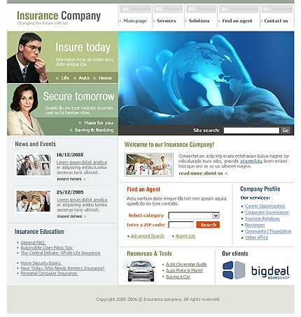 insurance&nbsp;site template