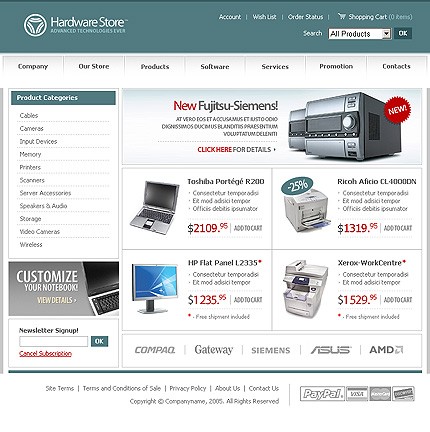 oscommerce&nbsp;site template