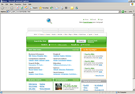search&nbsp;website template