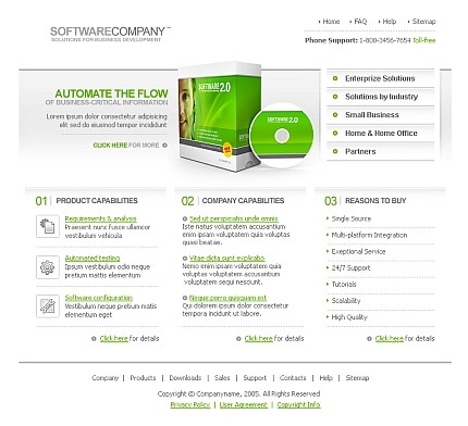 Software Web Design Template