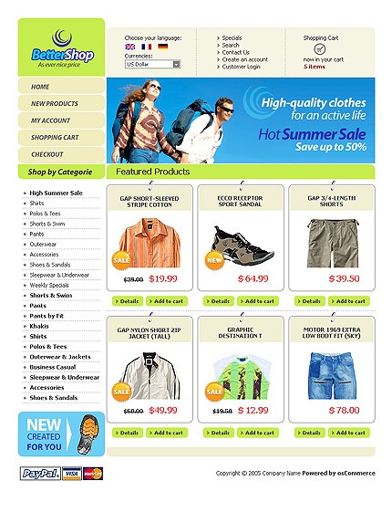 online site template