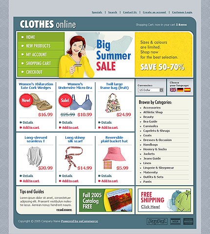 online site template