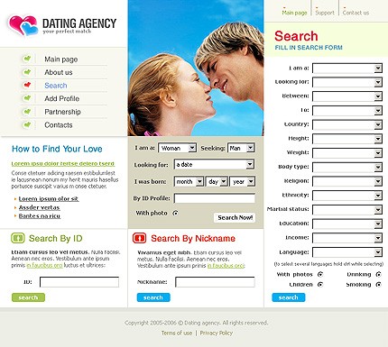 Template #9376, Photoshop Content Page Screenshot