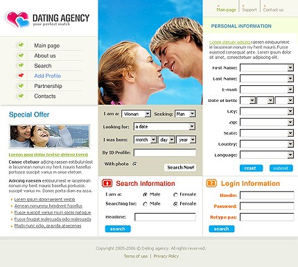 Template #9376, Photoshop Content Page Screenshot