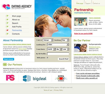 Template #9376, Photoshop Content Page Screenshot