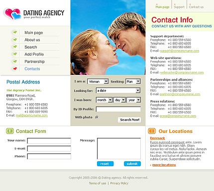 Template #9376, Photoshop Content Page Screenshot