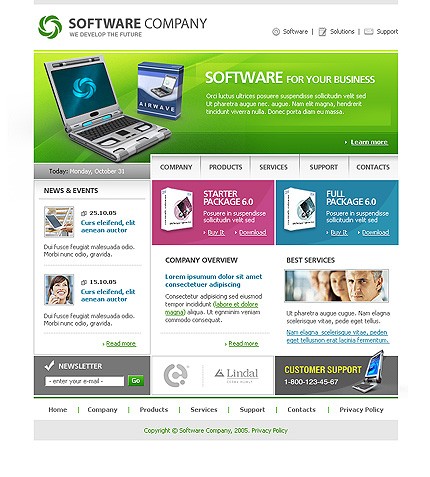Software Web Design Template